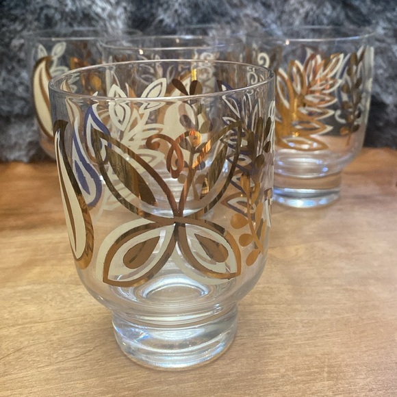 MCM gold butterfly glasses. Set of 5 - Picture 6 of 16